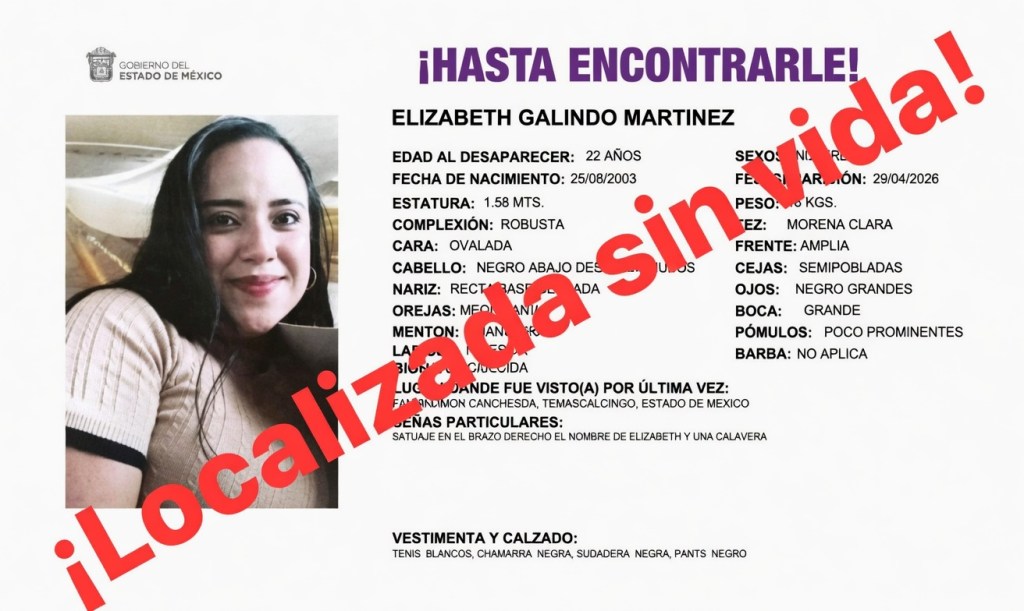 INDIGNACIÓN EN TEMASCALCINGO: LOCALIZAN SIN VIDA A ELIZABETH TRAS 23 DÍAS&nbsp;DESAPARECIDA