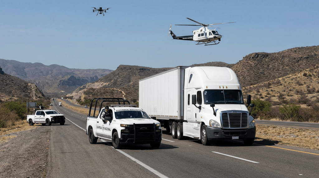 TRANSPORTISTAS EXIGEN SEGURIDAD; GUARDIA NACIONAL LES PIDE UTILIZAR SU ESTRATEGIA CONTRA&nbsp;ROBOS